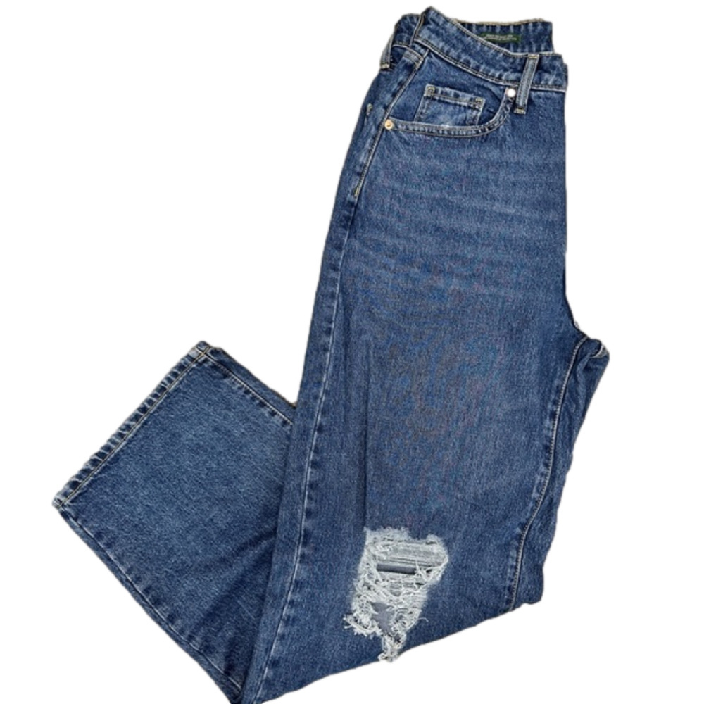 Wild Fable Highest Rise Distressed Baggy Blue Jeans Womens Denim 4/27 NEW